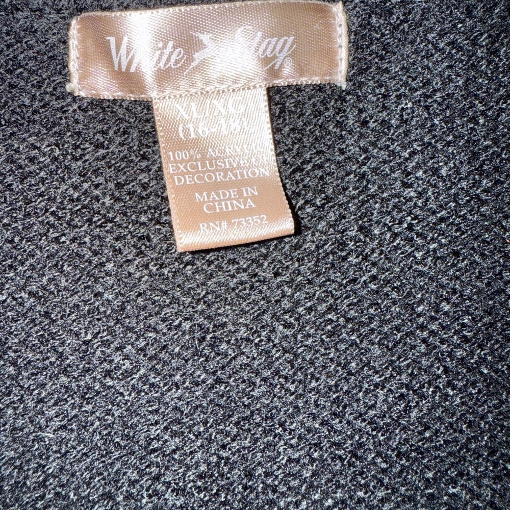Black V-Neck Sweater with Winter Tree Design - Picture 11 of 13